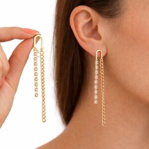 🆕 Crystal Chain Drop Earrings